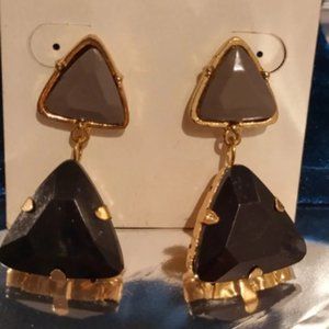 Black/grey on gold Earring's